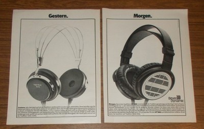Seltene Werbung vintage BEYERDYNAMIC DT 880 Kopfhörer - Gestern & Morgen 1980