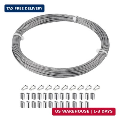 1/16 Inch Stainless Steel Wire Cable,100Ft,Aircraft Cable Wire Rope Marine Grade