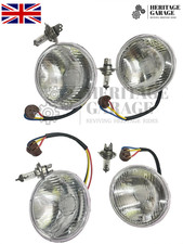 4 LUCAS 5.75" 5 3/4 HEADLAMP CLASSIC CARS HEADLIGHT SET HALOGEN H4 CONVERSION