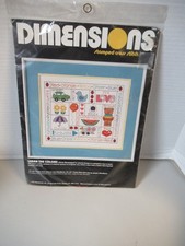 Dimensions Counted Cross Stitch  " Learn the Colors"  VTG  1986 NIP