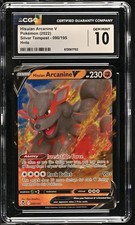 Carta Pokémon Tempesta Argento Hisuian Arcanine V 090/195 CGC GEM MINT 10