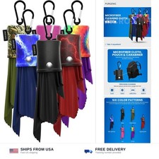 Microfiber Cleaning Cloth 6 Pack Eyeglass Lens Camera Pouch Carabiner