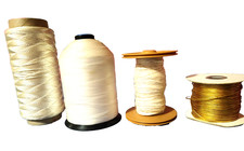 Cord and String, vintage, off white, gold, Martha Mills brand, rayon, nylon