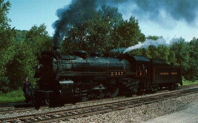 Canadian Pacific Railway Steam Locomotive 2317 Steamtown Postcard