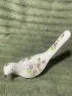 Fenton Purple Viollets Hand Painted Milk Glass Bird. C. Shaffer