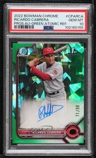 2022 Bowman Chrome Green Atomic Refractor 71/99 Ricardo Cabrera PSA 10 Auto 1b8c