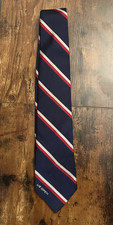 Polo Ralph Lauren US Open Tennis Blue Striped Silk Tie Made in Italy