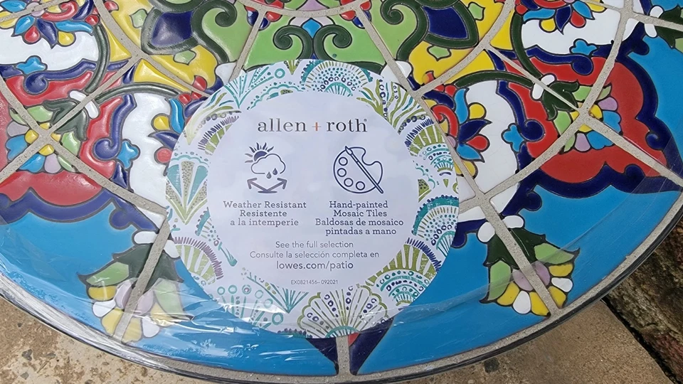 allen + roth открытый акцент стола ручной работы мозаичные плитки - Изображение 4 из 4