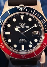GLYCINE DROP COMBAT SUB PEPSI GL0196 SWISS MADE AUTO ETA 2824 SAPPHIRE STRAPNEW