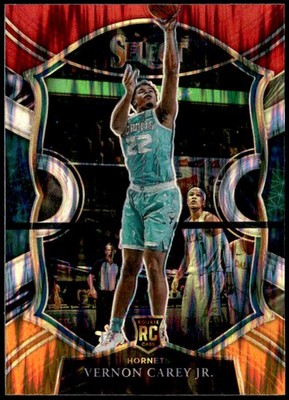 2020-21 Panini Select #92 Vernon Carey Jr. Red White Orange Flash Rookie E1