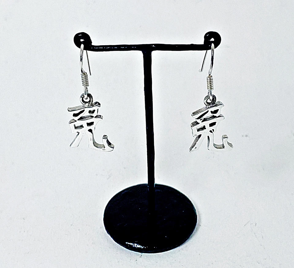 Chinese Rabbit Zodiac Sign Earrings 925 Sterling Silver, Chinese Zodiac Earrings - Image 4 of 4