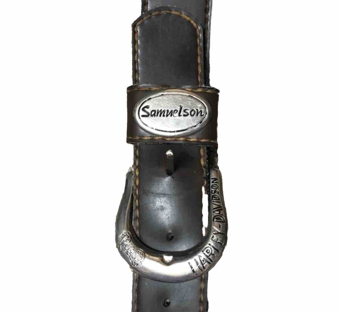 Brown Samuelson Harley Davidson 33” Brown Belt Wo… - image 2
