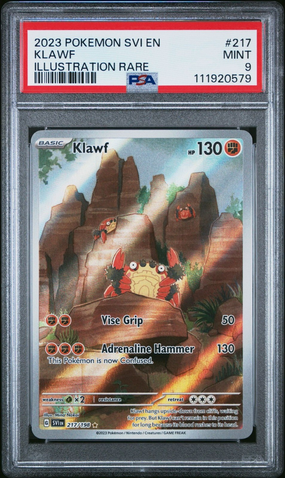 2023 POKEMON SVI EN-SCARLET & VIOLET ILLUSTRATION RARE #217 KLAWF PSA 9