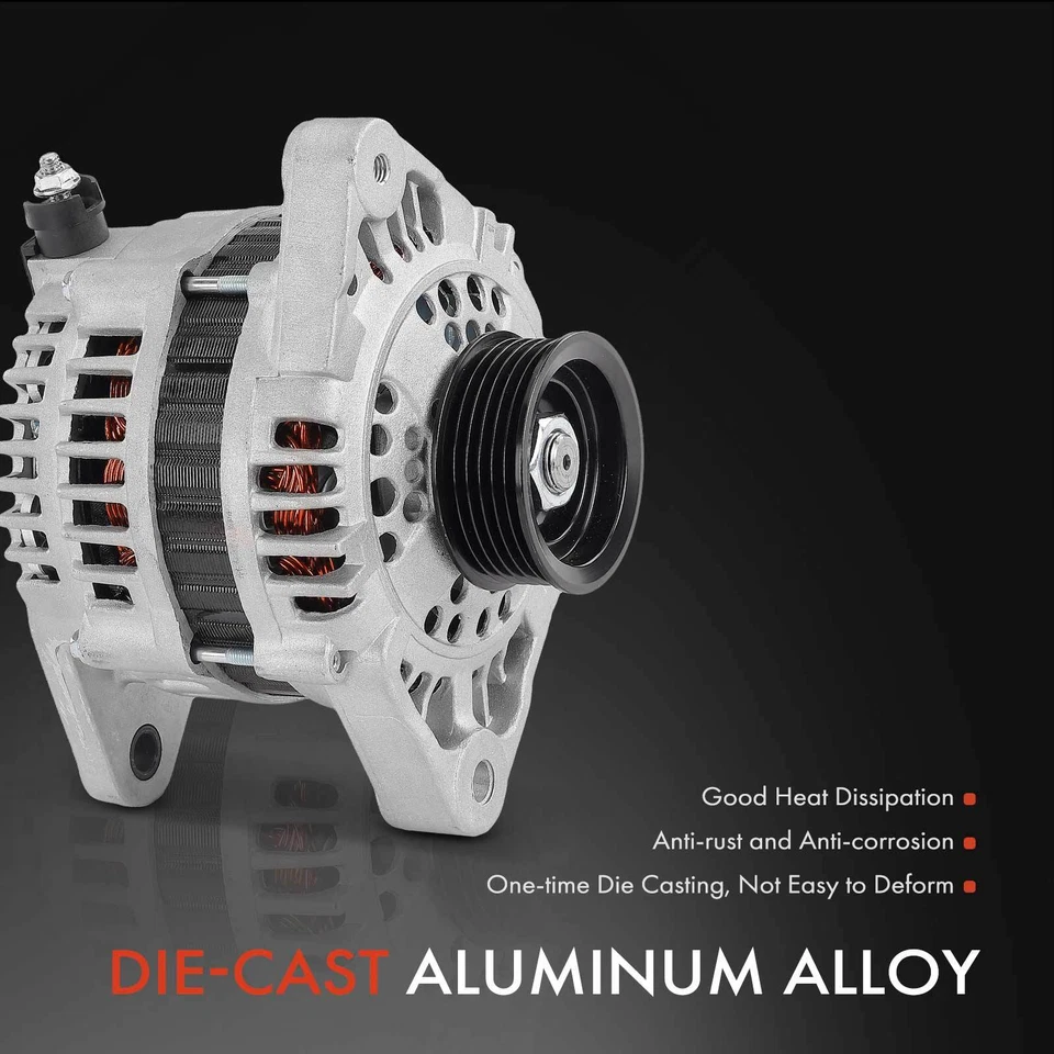 Alternador para Nissan Altima 1993-1994 L4 2.4L 80A 12V polea de 6 ranuras en sentido horario Foto 4 de 4
