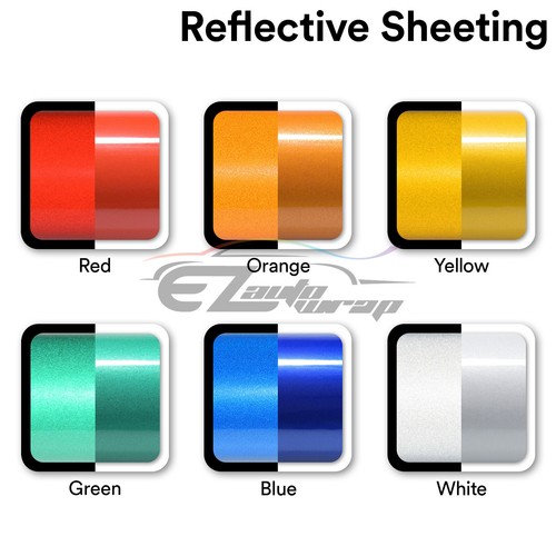 【Reflective】 White Car Vinyl Wrap Sticker Decal Graphic Sign Adhesive Sheet Film - Picture 7 of 12