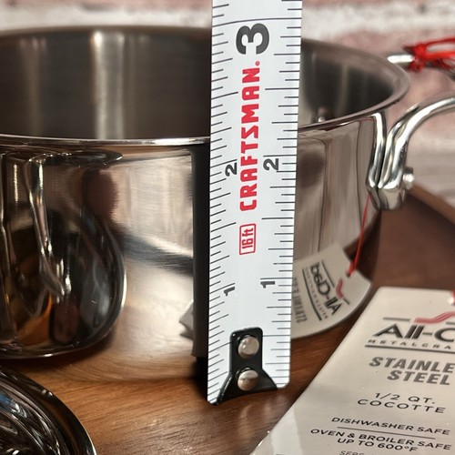 All Clad Edelstahl 1/2 Quart Cocotte mit Deckel NEU 2er Set - Bild 4 von 9