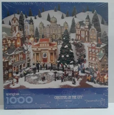 Springbok Christmas in the City by Department 56 1000 Pc Puzzle NEW SEALED 1999