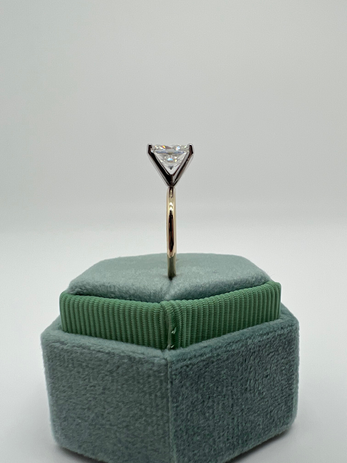 Custom engagement ring, Moissanite, 2-Carat, Radiant-Cut, 14K Gold-image