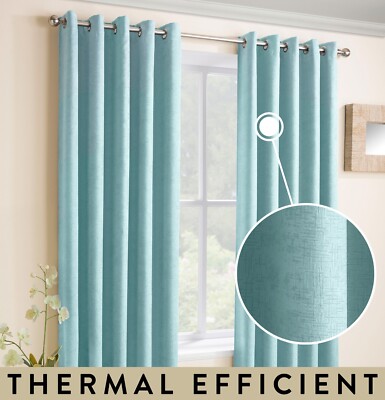 Himmelblau 90x72'' Vorhang Ösen Thermo Raumverdunkelung für Wohnzimmer & Schlafzimmer
