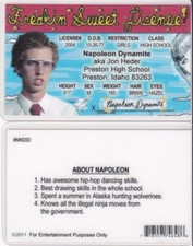 Freakin Sweet License Napoleon Dynamite Jon Heder drivers License fake id card