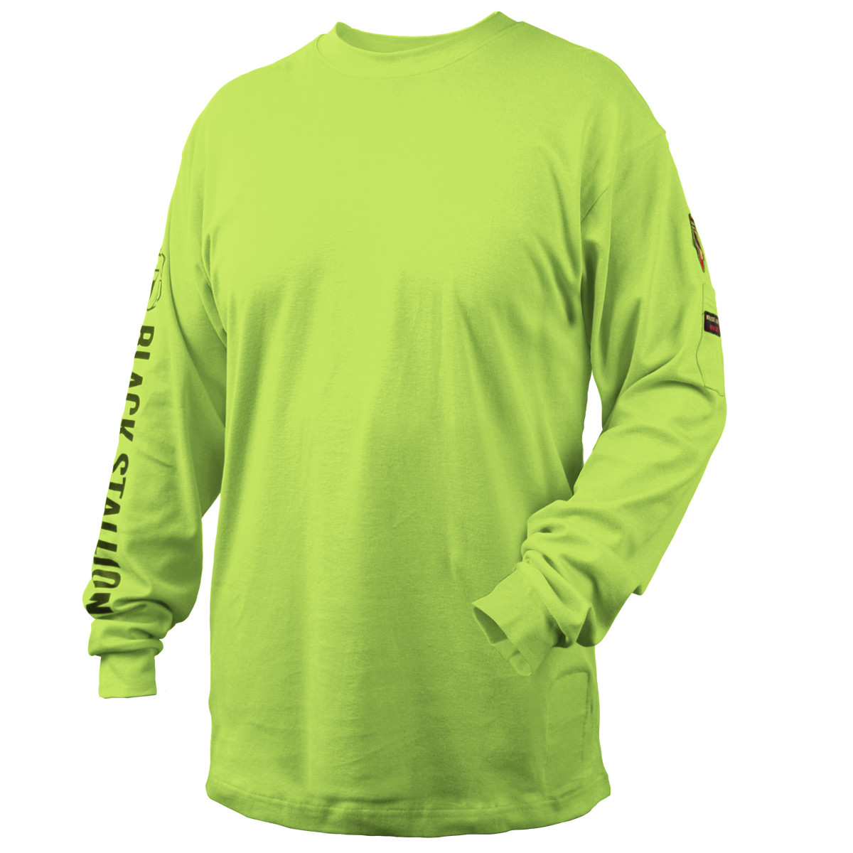 Revco Black Stallion Lime FR Cotton Knit Long-Sleeve T-Shirt