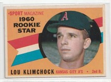 Lou Klimchock RC ERROR {Bubbles} 1960 Topps Set-Break #137 Nr-Mint-  -  Aliz