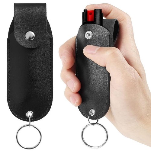 Pepper Spray Pouch,Portable Pepper Spray Compact Size Leather Women H2N7 E4S7