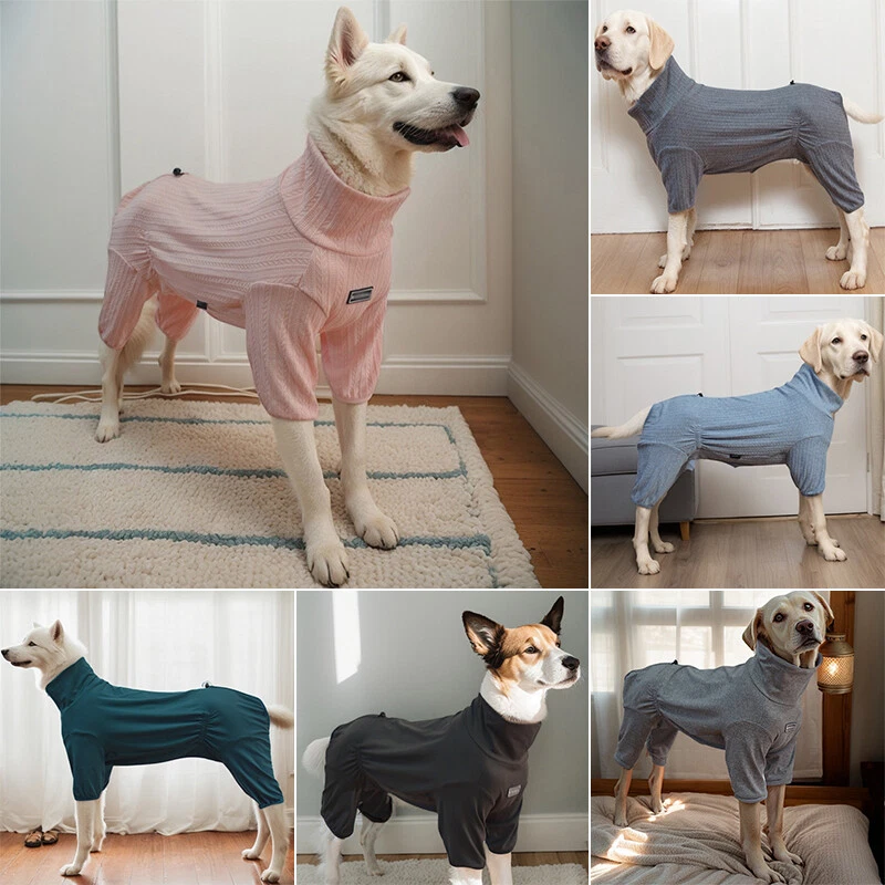 4 Legged Elastic Dog Pajamas High Collar Sleepwear for Large Dogs Pet Loungewear - Image 2 of 4