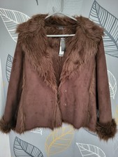 Florence + Fred Faux Fur Brown Coat Brand New With Tags Rrp £60