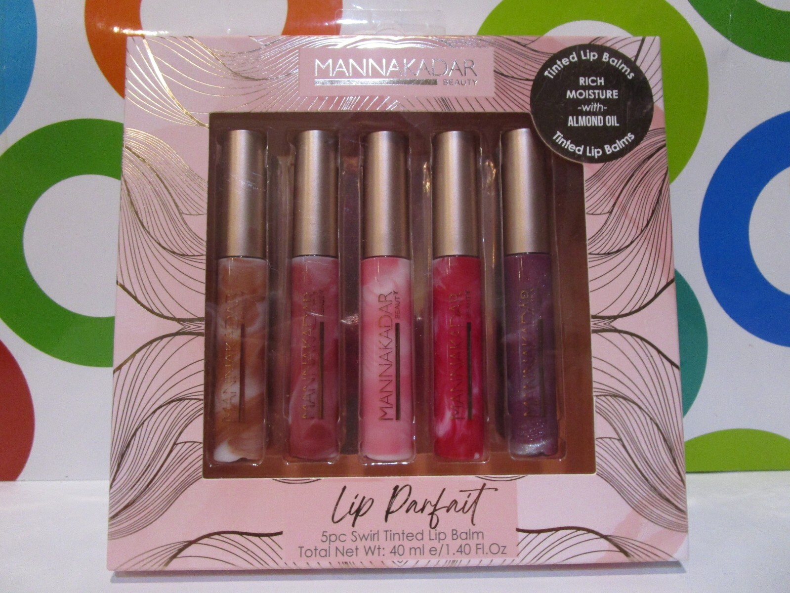 MANNAKADAR BEAUTY ~ 5 PC SWIRL TINTED LIP BALM SET ~ SEE PICTURE
