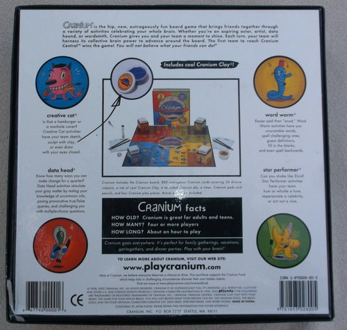 CRANIUM BOARD GAME BRAIN GAME TEENS TO ADULTS TEAM GAME PRE-OWNED EDUCATIONAL - Picture 3 of 11