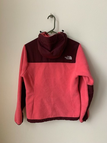 A+ Womens North Face Denali Hooded Fleece Jacket Coat Pink Small Hood Hoody - Picture 3 of 4