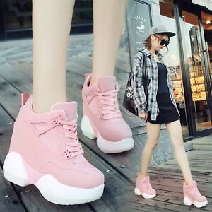 Korean Women's Girls Wedge High-top 