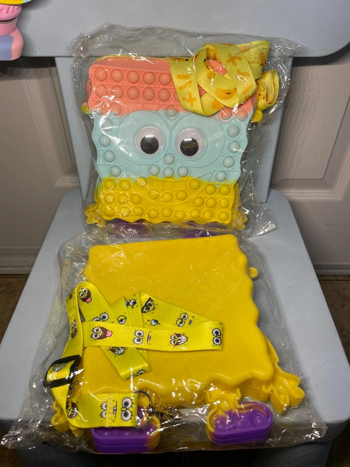 FRETE GRÁTIS NOVO!! bolsa quadrada pop it, as crianças adoram se destacar da multidão. - Imagem 2 de 2