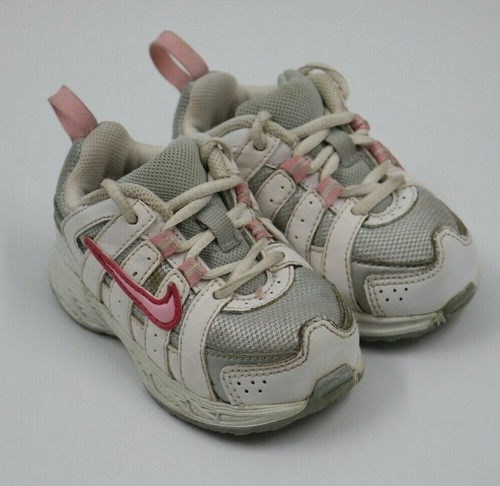 Nike Bebé Niña Blanco Rosa Con Cordones Tenis Zapatos Talla 4CW | eBay