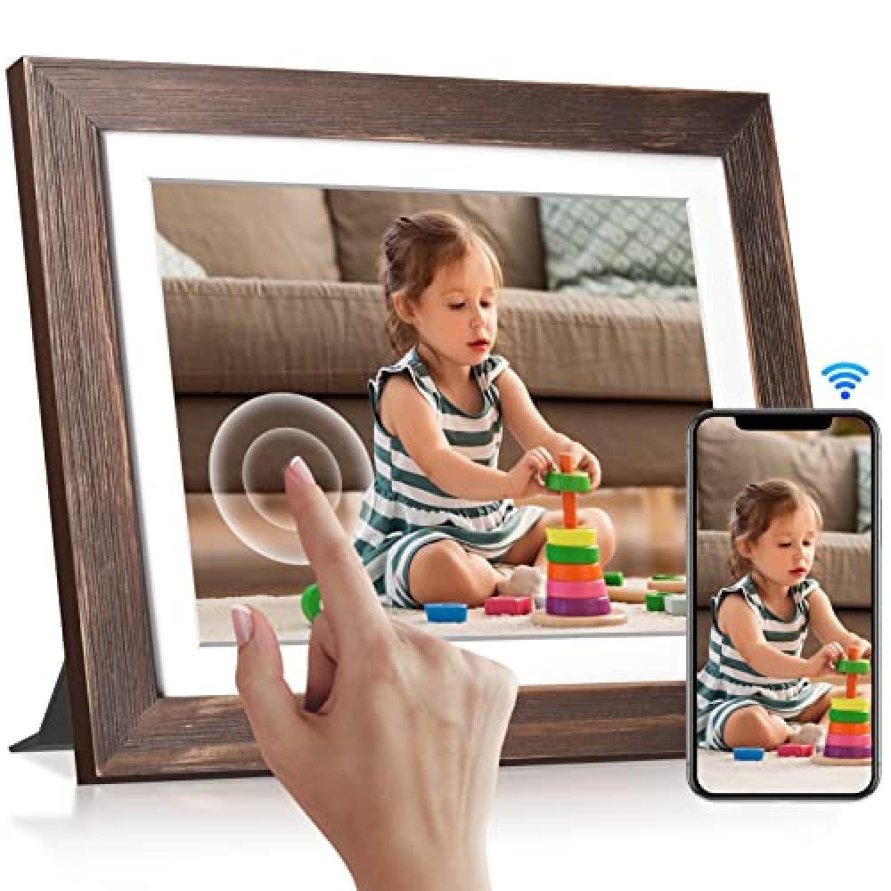 Cornice Digitale WiFi 9.78 Pollici, IPS Touch Screen, condividi foto e video tra