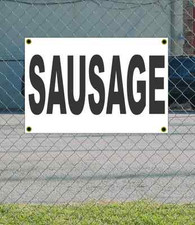 2x3 SAUSAGE Black  White Banner Sign NEW Discount Size  Price FREE SHIP