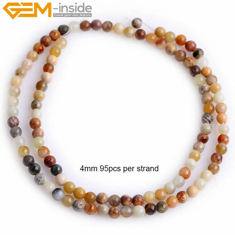 Hua Show Cuentas de Jade Piedra Natural Multicolor Redondas Cuentas Sueltas Fabricación de Joyas Foto 3 de 4