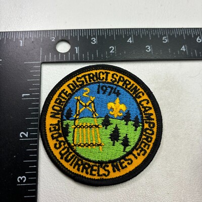 VTG 1974 DEL NORTE DISTRICT CAMPOREE SQUIRRELS NEST Boy Scouts Patch 46E4