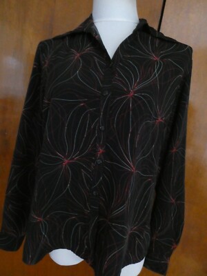 Fred David Women's Multicolor Button-Down Blouse Top Shirt Size Medium