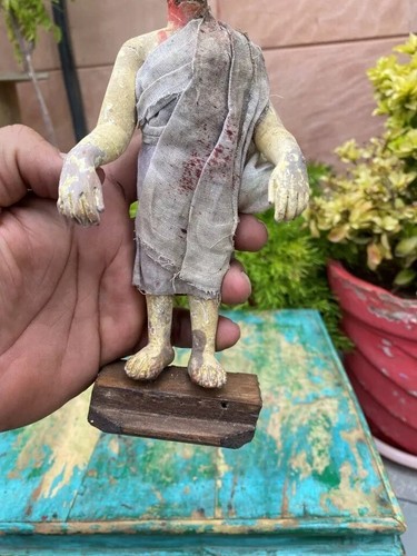 Terracotta Clay Doll Handmade Hindu Saint Figurine Antique Sculpture Art Work - Picture 10 of 11