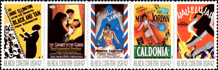 2008 42c Vintage Black Cinema, Strip of 5 Scott 4336-40 2008 42c Vintage Black Cinema, Strip of 5 Scott 4336-40