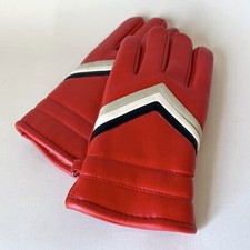   Vintage 1970s Snow Ski Gloves Red  White Women  s Large