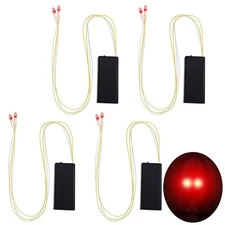 4 Pcs Halloween Glowing LED Eyes for Mask Light Eyes with Battery Box, Batter...