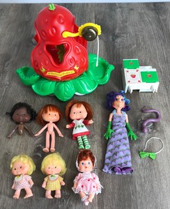 Strawberry-Shortcake-Doll-Parts-Lot-Original-Vintage-80s-Trolley-Berry-Baby-Bird