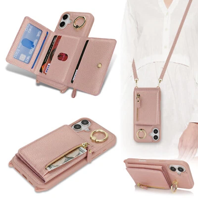 Handykette Handy hülle mit Band Case Kordel Handytasche Kartenfach Münzfach Ring - Bild 1 von 4