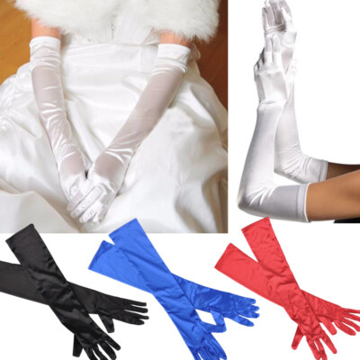 ladies long dress gloves Satin Opera Party for Women 1920s 20s Costumes Bridal Evening shop_medium_size