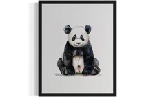 Panda Animal Watercolor Art Print Poster Wall Art Painting