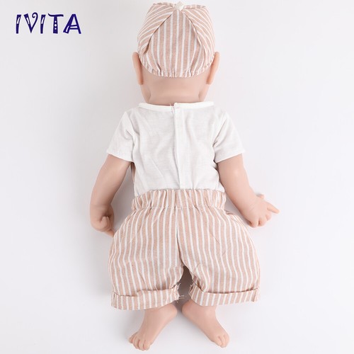 19'' Silicone Reborn Baby Boy IVITA Handmade Floppy Silicone Doll Kids Present - Picture 8 of 15