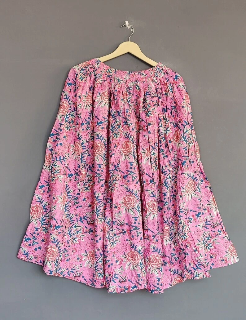 Indian 100%Cotton Pink Floral Skirt Women's Clothing Long Skirt Beach Skirt US
Opens in a new window